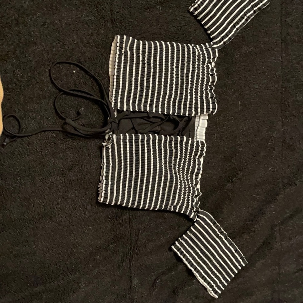 Swim top with tags